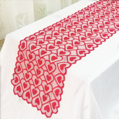 New Table Runners Red Lace Love Tablecloth Heart Shaped Table Flag Wedding Party table cloth christmas Decoration for home
New Table Runners Red Lace Love Tablecloth Heart Shaped Table Flag Wedding Party table cloth christmas Decoration for home