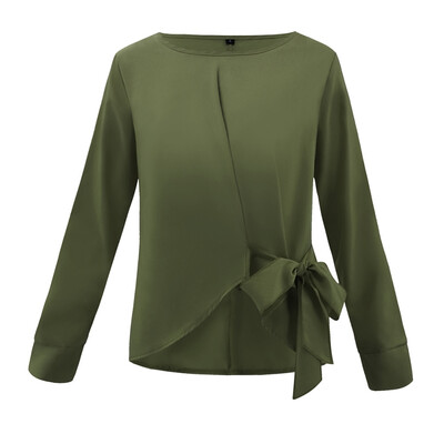 EFINNY Casual Women Long-Sleeved Chiffon Bow Knotted Round Neck Hem Irregular Shirt Loose Tops
EFINNY Casual Women Long-Sleeved Chiffon Bow Knotted Round Neck Hem Irregular Shirt Loose Tops