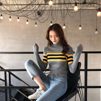 Stripe Knitted Pullover Sweater Casual Long Sleeve Round Neck Tops Fashion Slim Women Jumper
Stripe Knitted Pullover Sweater Casual Long Sleeve Round Neck Tops Fashion Slim Women Jumper