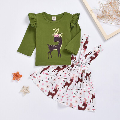 12M-5Y 2pcs Spring Autumn Toddler Girl Christmas Clothes set Baby Girl Elk Print Long Sleeve TopSuspender Dress Set
12M-5Y 2pcs Spring Autumn Toddler Girl Christmas Clothes set Baby Girl Elk Print Long Sleeve TopSuspender Dress Set