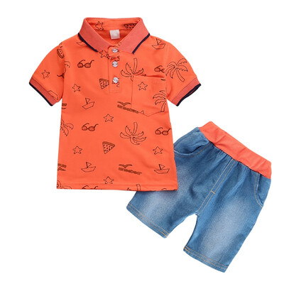Childrens Cute Leaf Glasses Print Lapel ShortT-shirt TopsDenim Shorts 2PCS Outfits Kids Suits Sleeve Shorts Suit
Childrens Cute Leaf Glasses Print Lapel ShortT-shirt TopsDenim Shorts 2PCS Outfits Kids Suits Sleeve Shorts Suit