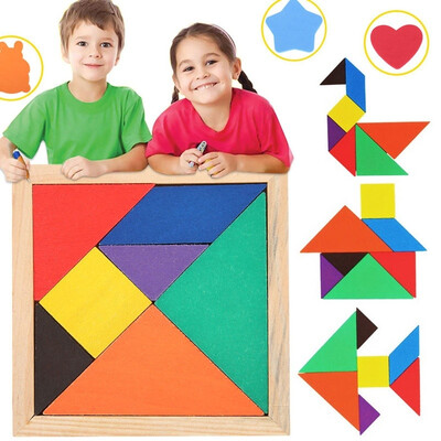 Childrens Educational Toy Colored Wooden Brain Training Geometric Tangram with Manual
Childrens Educational Toy Colored Wooden Brain Training Geometric Tangram with Manual