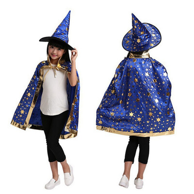 Children Halloween Constume Cosplay Clothing for Witch Set HatPoncho&HAT Star printing Night Party Fancy Dress Carnival
Children Halloween Constume Cosplay Clothing for Witch Set HatPoncho&HAT Star printing Night Party Fancy Dress Carnival