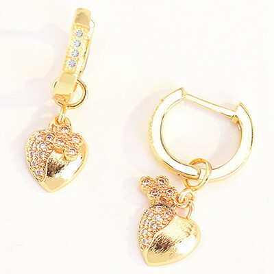 Gold Color Heart Shape Stud Earrings With Clear Crystal Stone Fashion Women Jewelry Love Gift
Gold Color Heart Shape Stud Earrings With Clear Crystal Stone Fashion Women Jewelry Love Gift