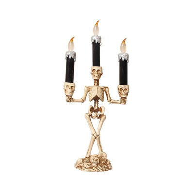 Flameless Candle Holder Stand LED Candelabra Battery Powered Skeleton Halloween Ornament Halloween Party House Decoration Props
Flameless Candle Holder Stand LED Candelabra Battery Powered Skeleton Halloween Ornament Halloween Party House Decoration Props