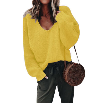 Women Casual Knitted V-Neck Loose Sweater Long Sleeve Pullovers Solid Color 2019 New Autumn Winter Fashion Womens Warm Tops
Women Casual Knitted V-Neck Loose Sweater Long Sleeve Pullovers Solid Color 2019 New Autumn Winter Fashion Womens Warm Tops