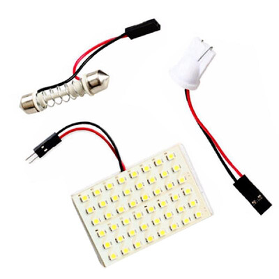 48 SMD 3528 48 LED Panel White Car Reading Map Lamp Auto Dome Interior Bulb Roof Light with T10 Adapter
48 SMD 3528 48 LED Panel White Car Reading Map Lamp Auto Dome Interior Bulb Roof Light with T10 Adapter