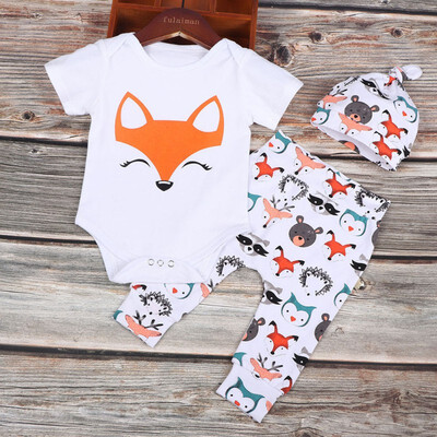 Newborn Baby Boys Girls Clothing Infnat Romper T-shirt Cartoon fox Pants Infant Toddler kids Outfit 2019 Summer Clothing Set
Newborn Baby Boys Girls Clothing Infnat Romper T-shirt Cartoon fox Pants Infant Toddler kids Outfit 2019 Summer Clothing Set
