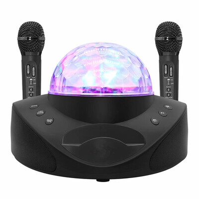 Colorful lights Bluetooth speaker karaoke machine portable stage light home ktv wireless microphone mobile phone audio TF player 
Colorful lights Bluetooth speaker karaoke machine portable stage light home ktv wireless microphone mobile phone audio TF player