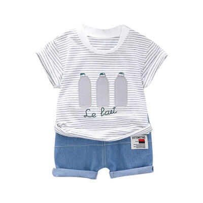 Summer Kids Boys Short Sleeve Stripe Letter Print T-shirtDenim Shorts Children Casual Outfits Sets 6M-4T
Summer Kids Boys Short Sleeve Stripe Letter Print T-shirtDenim Shorts Children Casual Outfits Sets 6M-4T