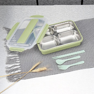 304 Stainless Steel Lunch Box 4-Grid Microwave Leakproof Four Compartment Meal Box with Free Tableware Set for Students Office Pic
304 Stainless Steel Lunch Box 4-Grid Microwave Leakproof Four Compartment Meal Box with Free Tableware Set for Students Office Pic