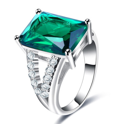 Wedding Jewelry Silver color Ring Cubic Zirconia Paved Green Gem Stone Engagement Rings Luxury Jewelry For Women Gift Crystal
Wedding Jewelry Silver color Ring Cubic Zirconia Paved Green Gem Stone Engagement Rings Luxury Jewelry For Women Gift Crystal