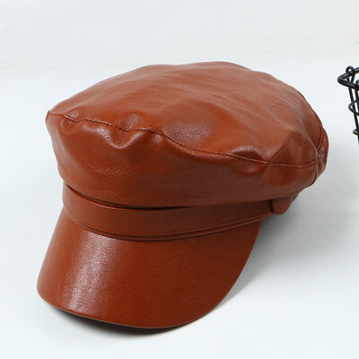 Hat women berets pu leather autumn&winter Korean Japanese flat-topped navy hat breathable England retro octagonal hat net red
Hat women berets pu leather autumn&winter Korean Japanese flat-topped navy hat breathable England retro octagonal hat net red