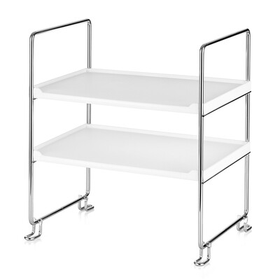 2-Tier Freestanding Stackable Organizer Shelf Storage Rack for Kitchen Bathroom Countertop or Cabinet
2-Tier Freestanding Stackable Organizer Shelf Storage Rack for Kitchen Bathroom Countertop or Cabinet