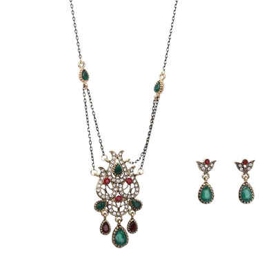 Elegant Ethnic Style Hollow Pendant Bohemian Rhinestone Necklace Earrings Kit Girl Lady Gift Jewelry Set
Elegant Ethnic Style Hollow Pendant Bohemian Rhinestone Necklace Earrings Kit Girl Lady Gift Jewelry Set