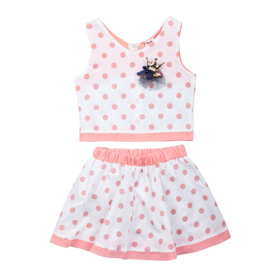 2Pcs Girls Sleeveless Shirts&Skirt Set Dotted Two-piece Dress Cotton Kids Fashion Clothing Outfits Pink For 3-8T 140CM
2Pcs Girls Sleeveless Shirts&Skirt Set Dotted Two-piece Dress Cotton Kids Fashion Clothing Outfits Pink For 3-8T 140CM