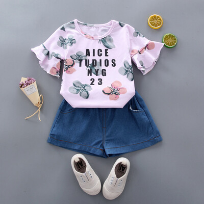 Baby Girl Clothes Floral Letter Butterfly Short Sleeve Shorts Two-Piece Set Children Clothes
Baby Girl Clothes Floral Letter Butterfly Short Sleeve Shorts Two-Piece Set Children Clothes