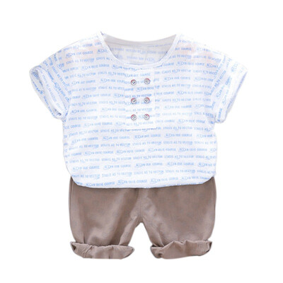 Summer Baby Boys 2pcs Clothes Set Short Sleeve Letter Print Tops Blouse T-shirtShorts Casual Outfits Sets
Summer Baby Boys 2pcs Clothes Set Short Sleeve Letter Print Tops Blouse T-shirtShorts Casual Outfits Sets