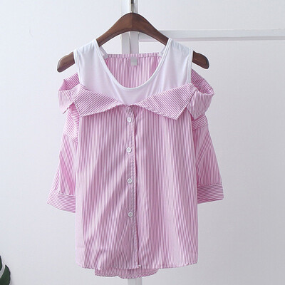 Women Clothes Vertical Stripe Spaghetti Strap Off-shoulder Loose Shirt Casual Summer Autumn Women Striped
Women Clothes Vertical Stripe Spaghetti Strap Off-shoulder Loose Shirt Casual Summer Autumn Women Striped