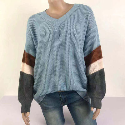 Pullover Women Striped Stitching Knit Material Comfortable Soft Autumn Fashion New Wild Loose Long Sleeve Style Simple
Pullover Women Striped Stitching Knit Material Comfortable Soft Autumn Fashion New Wild Loose Long Sleeve Style Simple