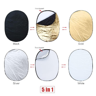Andoer 35" 47" 90 120cm Oval 5 in 1 Gold Silver White Black Translucent Multi Portable Collapsible Studio Photo Photog
Andoer 35" 47" 90 120cm Oval 5 in 1 Gold Silver White Black Translucent Multi Portable Collapsible Studio Photo Photog