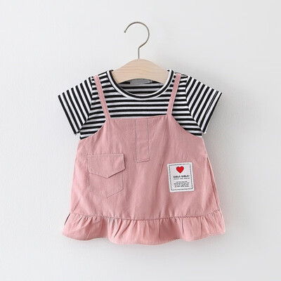 Fake Two Piece Striped Girls Dress Summer Short Sleeve Sweet Princess Dress Fashion Casual Kids Dress for Girls
Fake Two Piece Striped Girls Dress Summer Short Sleeve Sweet Princess Dress Fashion Casual Kids Dress for Girls