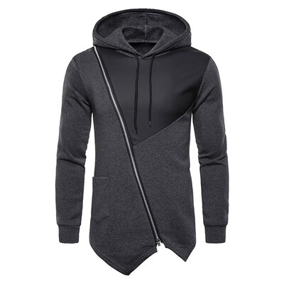Men Sweatshirt Drawstring Hooded Neckline Irregular Zipper Hemline Splicing Long Sleeve Casual Hoodie
Men Sweatshirt Drawstring Hooded Neckline Irregular Zipper Hemline Splicing Long Sleeve Casual Hoodie