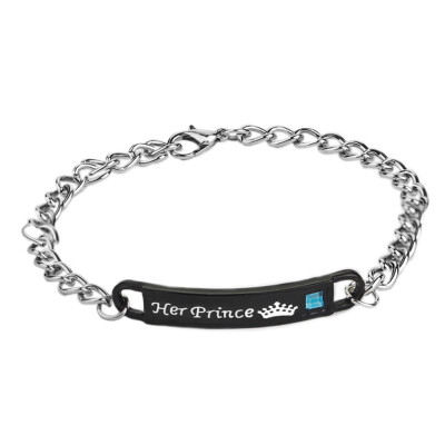 His Princess Her Prince Couple Bracelets Stainless Steel Crytal Charm Bracelets For Women Men Drop Shipping
His Princess Her Prince Couple Bracelets Stainless Steel Crytal Charm Bracelets For Women Men Drop Shipping