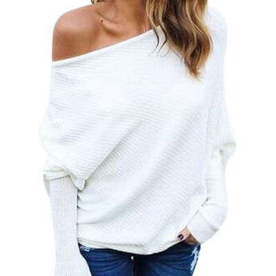 Bat Sleeves Sweater Womens Sexy Off-shoulder Tops Autumn Winter Loose Wild Sweater Casual Female Fashion Solid Color Clothes
Bat Sleeves Sweater Womens Sexy Off-shoulder Tops Autumn Winter Loose Wild Sweater Casual Female Fashion Solid Color Clothes