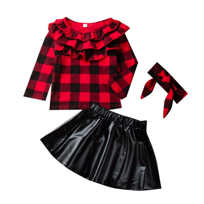 Autumn Baby Girls Adorable Plaid Print Long Sleeve Top Leather Skirt With Headband Casual Outfits Clothes 1-6Y
Autumn Baby Girls Adorable Plaid Print Long Sleeve Top Leather Skirt With Headband Casual Outfits Clothes 1-6Y