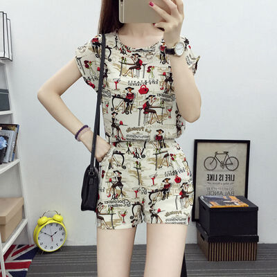 Woman Suit Female Summer Summer Wear Loose Casual Fashion Beach Shorts Short-sleeved Shirt Two-pieces
Woman Suit Female Summer Summer Wear Loose Casual Fashion Beach Shorts Short-sleeved Shirt Two-pieces