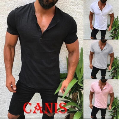 Fashion Men´s Casual Slim Fit V Neck Short Sleeve Muscle Tee T-shirt Casual Tops Henley Shirts NEW
Fashion Men´s Casual Slim Fit V Neck Short Sleeve Muscle Tee T-shirt Casual Tops Henley Shirts NEW