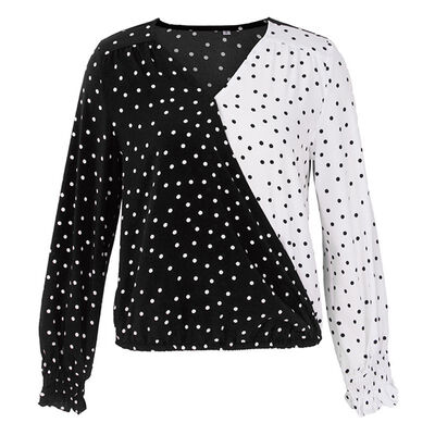 2019 Women Blouse Autumn Winter New Constrast Color Wave Point Shirt Long Sleeve V-Neck Casual Fashion Shirt
2019 Women Blouse Autumn Winter New Constrast Color Wave Point Shirt Long Sleeve V-Neck Casual Fashion Shirt
