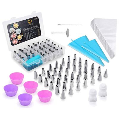 64PCSSet Pastry Bags Stainless Steel Icing Piping Nozzles Cake Cream Cupcake Decorating Tips Baking Tools
64PCSSet Pastry Bags Stainless Steel Icing Piping Nozzles Cake Cream Cupcake Decorating Tips Baking Tools
