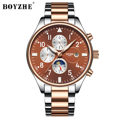 BOYZHE WL002-G Watch Brand Luminous Waterproof Business Full-automatic Mechanical Men Stainless Steel Wrist Watch with Gift Box
BOYZHE WL002-G Watch Brand Luminous Waterproof Business Full-automatic Mechanical Men Stainless Steel Wrist Watch with Gift Box