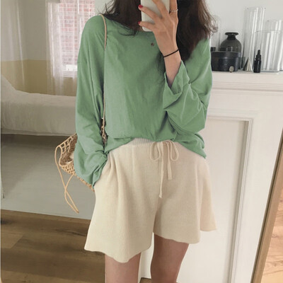 Korean Style Autumn Winter New Vintage Casual Loose Multicolor Solid plus size T-shirt Long-Sleeved T-Shirt Women camiseta mujer
Korean Style Autumn Winter New Vintage Casual Loose Multicolor Solid plus size T-shirt Long-Sleeved T-Shirt Women camiseta mujer