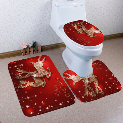 Toponeto 3PCS Christmas Bathroom Non-Slip Pedestal Rug Lid Toilet Cover Bath Mat Set 
Toponeto 3PCS Christmas Bathroom Non-Slip Pedestal Rug Lid Toilet Cover Bath Mat Set