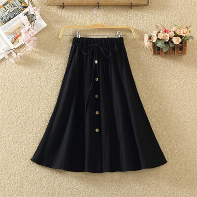 Japan stylish cozy Cotton Linen Women Skirt High Waist A Line skirt female Button Solid Skater Casual Knee-Length Pleated Skirt
Japan stylish cozy Cotton Linen Women Skirt High Waist A Line skirt female Button Solid Skater Casual Knee-Length Pleated Skirt