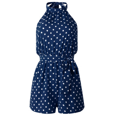 Women Polka Dot Belted Jumpsuit Playsuits Elegant Halter Backless Jumpsuit Rompers Summer Sleeveless Pocket Playsuits
Women Polka Dot Belted Jumpsuit Playsuits Elegant Halter Backless Jumpsuit Rompers Summer Sleeveless Pocket Playsuits
