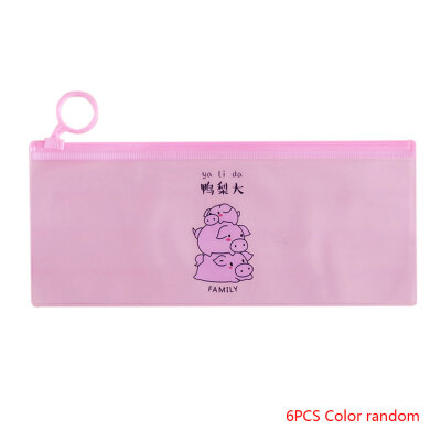 6pcs PVC Cartoon Transparent Pencil Bag Zippered Stationery Storage Pouch Students Supplies Random Pattern
6pcs PVC Cartoon Transparent Pencil Bag Zippered Stationery Storage Pouch Students Supplies Random Pattern