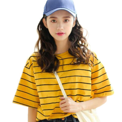 Fashion Stripe Print Round Neck Short Sleeve T-Shirt Summer Women Loose Tee Top
Fashion Stripe Print Round Neck Short Sleeve T-Shirt Summer Women Loose Tee Top
