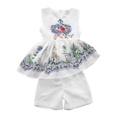 2PcsSet Summer Baby Girls Casual Sleeveless Floral Print Irregular T-shirt Dress TopsShorts Suits Costume Set
2PcsSet Summer Baby Girls Casual Sleeveless Floral Print Irregular T-shirt Dress TopsShorts Suits Costume Set