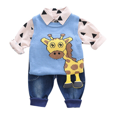 Autumn Baby Cute Boy Long Sleeve Geometric Print T-shirt Sleeveless Deer Sweater Denim Trousers Casual Outfits
Autumn Baby Cute Boy Long Sleeve Geometric Print T-shirt Sleeveless Deer Sweater Denim Trousers Casual Outfits