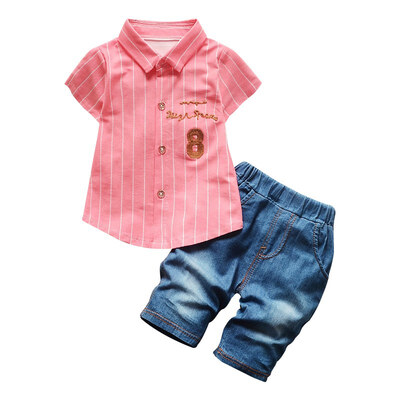 Summer Children Baby Boys Casual Short Sleeve Letter Embroidery Stripe Shirt Tops Denim Shorts Costume Set
Summer Children Baby Boys Casual Short Sleeve Letter Embroidery Stripe Shirt Tops Denim Shorts Costume Set