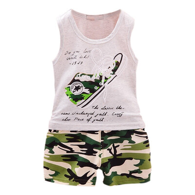 2PcsSet Summer Baby Boys SleevelessCotton Camouflage Shoes Print Tops Blouse VestShorts Casual Outfits Sets
2PcsSet Summer Baby Boys SleevelessCotton Camouflage Shoes Print Tops Blouse VestShorts Casual Outfits Sets