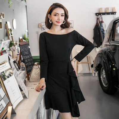 JOY OF JOY Jingdong womens 2019 spring new oblique collar strapless deep V open back hem fishtail skirt chic port wind slim bag hip dress JWQZ191553 black S
JOY OF JOY Jingdong womens 2019 spring new oblique collar strapless deep V open back hem fishtail skirt chic port wind slim bag hip dress JWQZ191553 black S