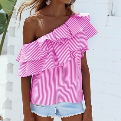 Women Sweet Loose Off-The-Shoulder Backless Irregular Ruffled Striped Blouse Sexy Strapless Blouse
Women Sweet Loose Off-The-Shoulder Backless Irregular Ruffled Striped Blouse Sexy Strapless Blouse