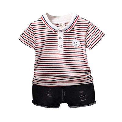 Baby Boy Clothes Summer Kids Clothes Sets Lapel T-shirtPants Suit stripe Printed Clothes Hot Sale Sport Suits
Baby Boy Clothes Summer Kids Clothes Sets Lapel T-shirtPants Suit stripe Printed Clothes Hot Sale Sport Suits