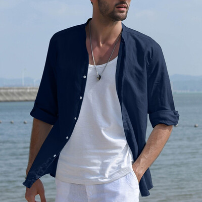 Toponeto Mens Baggy Linen Blend Solid Color Three Quarter Sleeve Stand Collar Shirts
Toponeto Mens Baggy Linen Blend Solid Color Three Quarter Sleeve Stand Collar Shirts