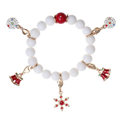 New Elastic Line Lovely Christmas Bracelet White Red Beads Removable Bells Snowflakes Snow Flower Pendant Charm Bracelet
New Elastic Line Lovely Christmas Bracelet White Red Beads Removable Bells Snowflakes Snow Flower Pendant Charm Bracelet